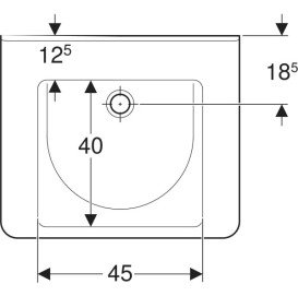 Раковина для ванной Geberit Selnova Comfort Square 65х55 см сантехнический фарфор белый 500.790.01.7