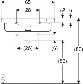 Раковина для ванной Geberit Selnova Comfort Square 65х55 см сантехнический фарфор белый 500.790.01.7