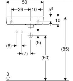 Раковина для ванной Geberit Selnova Compact 50х25 см отверстие слева сантехнический фарфор белый 501.506.00.7