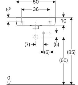 Раковина для ванной Geberit Selnova Compact 50х25 см отверстие справа сантехнический фарфор белый 501.507.00.7
