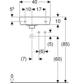 Раковина для ванної Geberit Selnova Compact 40х25 см отвір праворуч сантехнічний фарфор білий 501.517.00.7