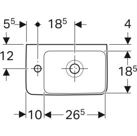 Раковина для ванной Geberit Selnova Compact 40х25 см отверстие слева сантехнический фарфор белый 501.518.00.7