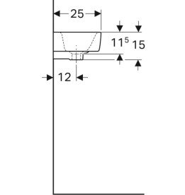 Раковина для ванной Geberit Selnova Compact 40х25 см отверстие слева сантехнический фарфор белый 501.518.00.7