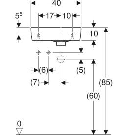 Раковина для ванной Geberit Selnova Compact 40х25 см отверстие слева сантехнический фарфор белый 501.518.00.7