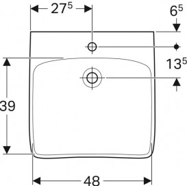Раковина для ванної Geberit Selnova Comfort 55x55 см фарфор білий 500.187.01.1
