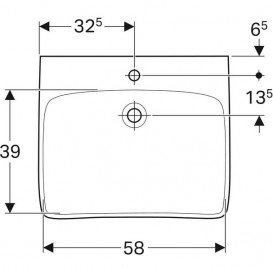 Раковина для ванної Geberit Selnova Comfort 65x55 см фарфор білий 500.188.01.1
