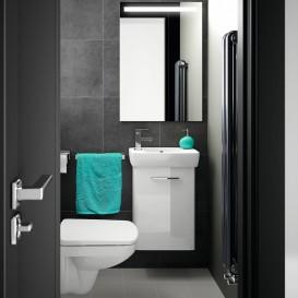 Раковина для ванної Geberit Selnova Compact 45x25 см отвір зліва фарфор білий 500.319.01.1