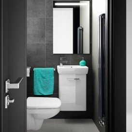 Раковина для ванної Geberit Selnova Compact 45x25 см отвір зліва фарфор білий 500.319.01.1