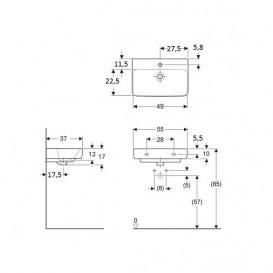 Раковина для ванной Geberit Selnova Compact 55x37 см фарфор белый 501.509.00.1