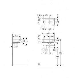 Раковина для ванної Geberit Selnova Compact 40x25 см отвір зліва фарфор білий 501.518.00.1