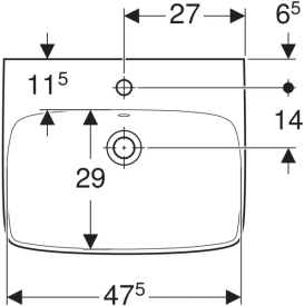 Раковина для ванной Geberit Selnova Square 55х44 см сантехнический фарфор белый 500.290.01.7