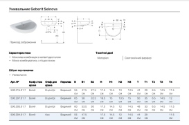 Раковина для ванной Geberit Selnova Square 60х48 см сантехнический фарфор белый 500.305.01.7