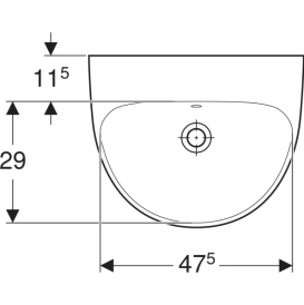 Раковина для ванної Geberit Selnova Square 55х44 см сантехнічна порцеляна біла 500.304.01.7