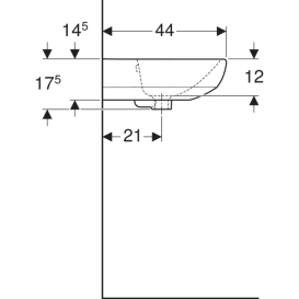 Раковина для ванної Geberit Selnova Square 55х44 см сантехнічна порцеляна біла 500.304.01.7