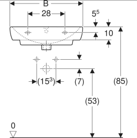 Раковина для ванной Geberit Selnova Square 65х48 см сантехнический фарфор белый 500.299.01.5