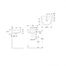 Раковина для ванной Geberit Selnova 50x41 см фарфор белый 500.295.01.1