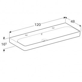 Раковина для ванної Geberit Smyle Square 120x48 см фарфор білий 500.253.01.1