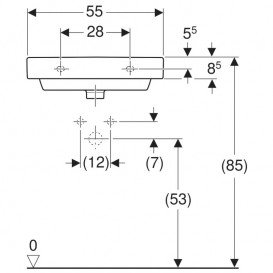 Раковина для ванної Geberit Smyle Square 55x44 см фарфор білий 500.259.01.1