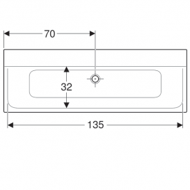 Раковина для ванной Geberit Xeno² 140 см встраиваемая Varicor альпийский белый 500.276.00.1