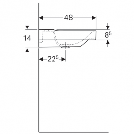 Раковина для ванної Geberit Xeno² 290 см отвір для змішувача санфарфор білий/спеціальне керамічне покриття KeraTect 500.531.01.1
