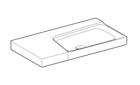 Раковина для ванної Geberit Xeno² з полицею зліва санфарфор білий/спеціальне керамічне покриття KeraTect 500.536.01.1