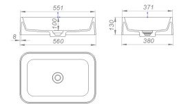 Раковина для ванной Granado Fabero 56х38 см кварцит black gbs1501