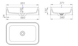 Раковина для ванної Granado Fabero 56х38 см кварцит white gbs1505