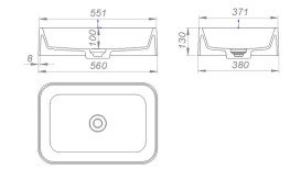Раковина для ванної Granado Fabero 56х38 см мармурова крихта Gelcoat ISO white gbs1505g