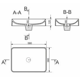 Раковина для ванной Granado Fredes 58х38 см мраморная крошка Gelcoat ISO white gbs0305g