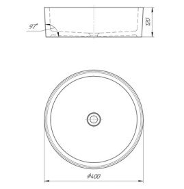 Раковина для ванной Granado Grado ⌀40 см мраморная крошка Gelcoat ISO white gbs0605g