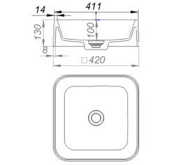Раковина для ванної Granado Lalin 42х42 см мармурова крихта Gelcoat ISO white gbs1305g