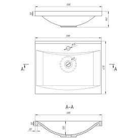 Раковина для ванної Granado Laredo 59,5х47,5 см мармурова крихта Gelcoat ISO white gbs1005g
