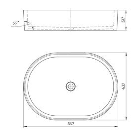 Раковина для ванной Granado Potes 56х40 см мраморная крошка Gelcoat ISO white gbs0905g
