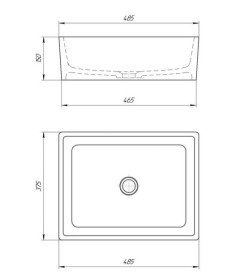 Раковина для ванной Granado Tolosa 48,5х37,5 см мраморная крошка Gelcoat ISO white gbs1205g