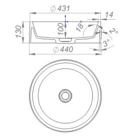 Раковина для ванной Granado Toro ⌀44 см кварцит black gbs0401