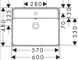 Раковина для ванної Hansgrohe Xanuia Q 60х48 см з отвором та переливом кераміка білий 60133450