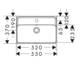 Раковина для ванной Hansgrohe Xanuia Q Compact 55х37 см c отверстием и переливом керамика белый 60209450