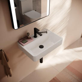 Раковина для ванной Hansgrohe Xanuia Q Compact 55х37 см c отверстием без перелива керамика белый 60211450