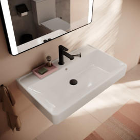 Раковина для ванной Hansgrohe Xanuia Q 80х48 см c отверстием и переливом керамика белый 60225450