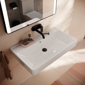 Раковина для ванной Hansgrohe Xanuia Q 80х48 см без отверстия с переливом керамика белый 60226450