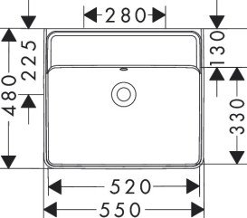 Раковина для ванной Hansgrohe Xanuia Q 55х48 см без отверстия с переливом керамика белый 60235450