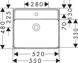 Раковина для ванной Hansgrohe Xanuia Q 55х48 см с отверстием без перелива керамика белый 60236450