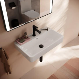 Раковина для ванної Hansgrohe Xanuia Q Compact 65х39 см з отвором та переливом кераміка білий 60617450
