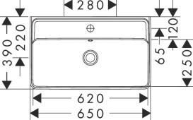 Раковина для ванної Hansgrohe Xanuia Q Compact 65х39 см з отвором та переливом кераміка білий 60617450
