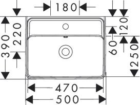 Раковина для ванной Hansgrohe Xanuia Q 50х39 см c отверстием и переливом керамика SmartClean белый 61008450