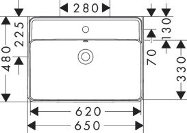 Раковина для ванної Hansgrohe Xanuia Q 65х48 см з отвором та переливом кераміка SmartClean білий 61011450
