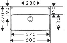 Раковина для ванної Hansgrohe Xanuia Q Compact 60х37 см без отвору з переливом кераміка SmartClean білий 61125450