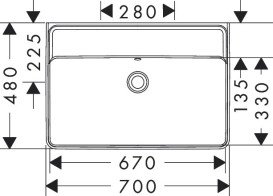 Раковина для ванної Hansgrohe Xanuia Q 70х48 см без отвору з переливом кераміка SmartClean білий 61133450