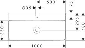 Раковина для ванної Hansgrohe Xelu Q 100х48 см з отвором без переливу кераміка SmartClean білий 61036450