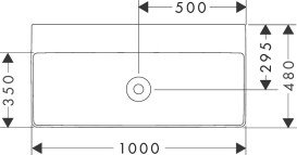 Раковина для ванної Hansgrohe Xelu Q 100х48 см без отвору та без переливу кераміка SmartClean білий 61038450
